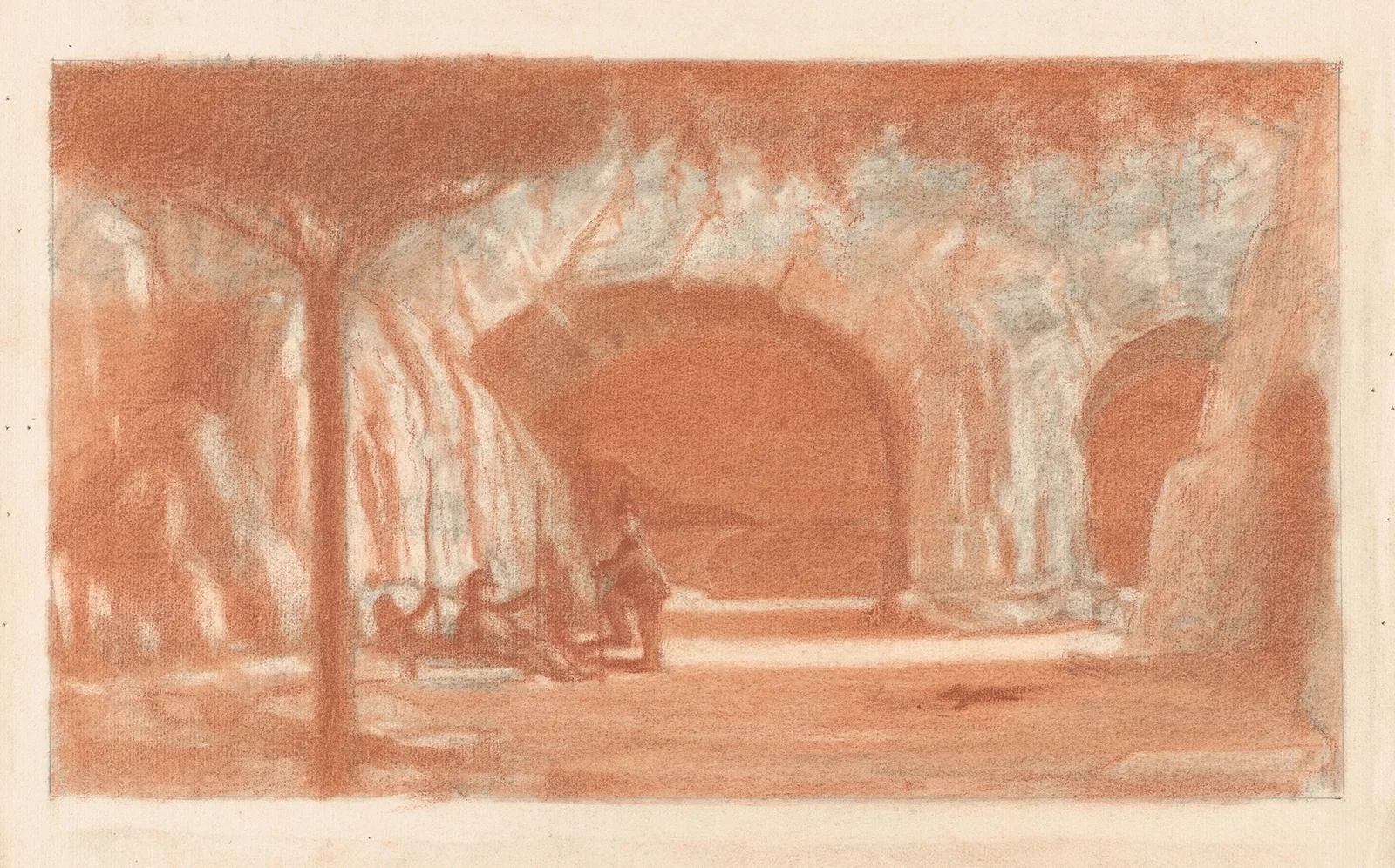 Figures Resting by a Cave av Herbert Crowley