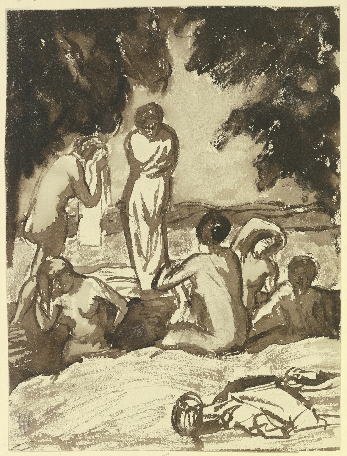 Bathing women av Hermann Lismann