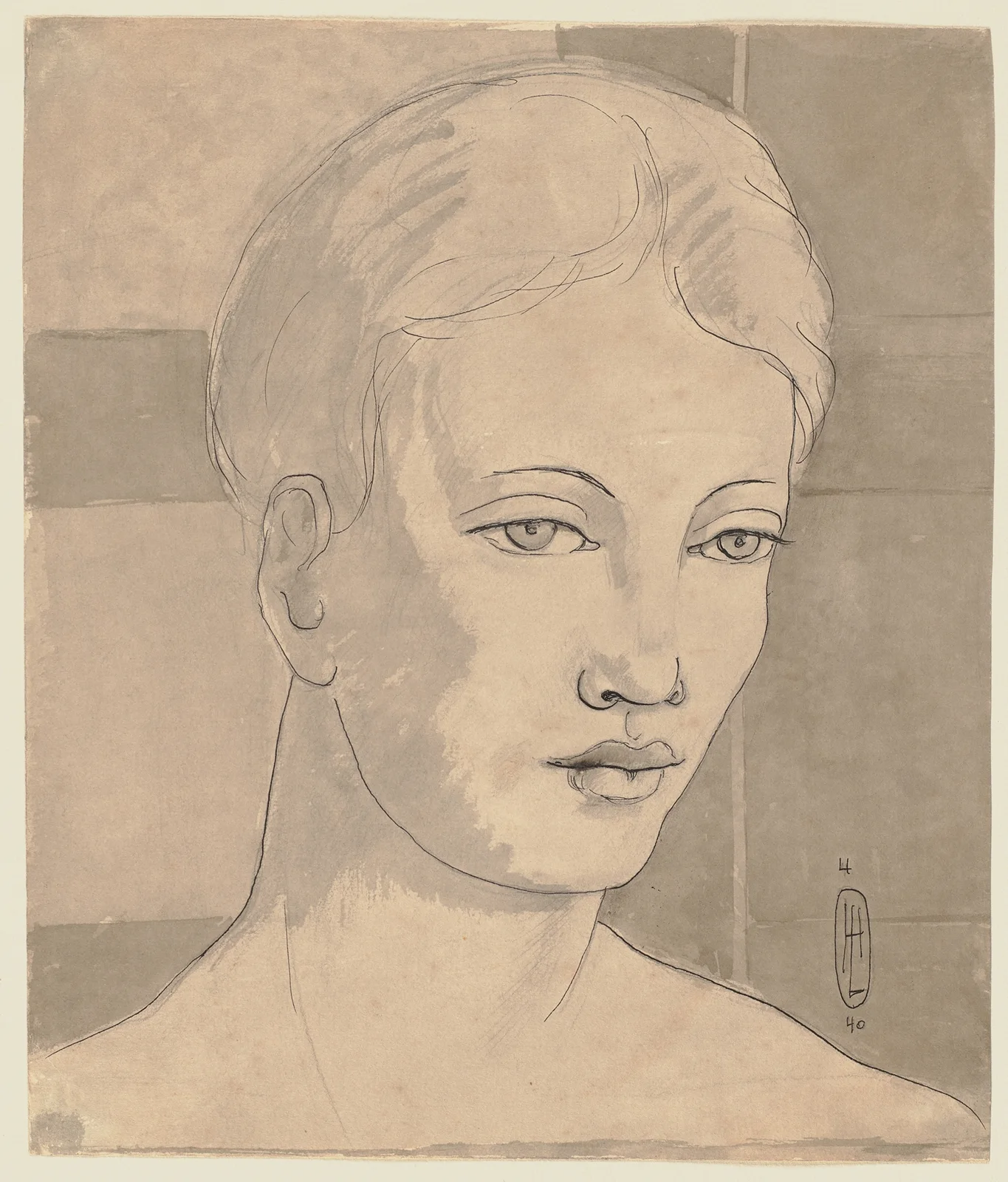 Female portrait av Hermann Lismann