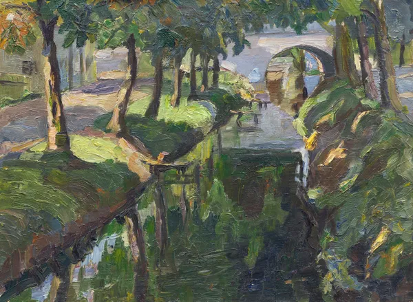 Mit Kastanien bestandener Kanal av Hermann Stenner