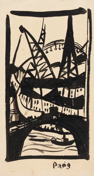 Paris, Eiffelturm mit Seinebrücke av Hermann Stenner