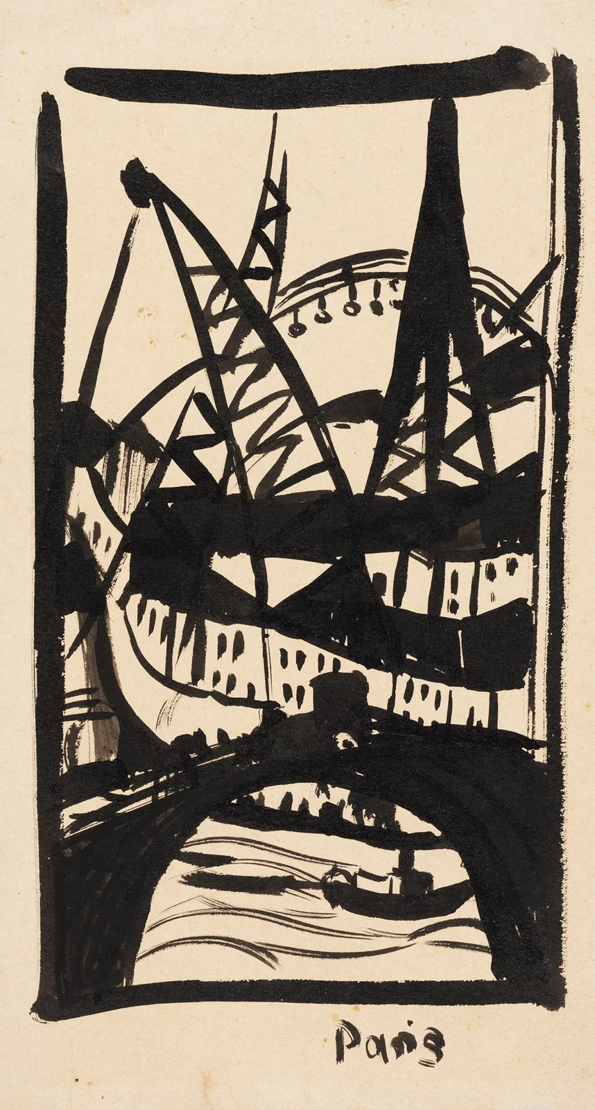 Paris, Eiffelturm mit Seinebrücke av Hermann Stenner