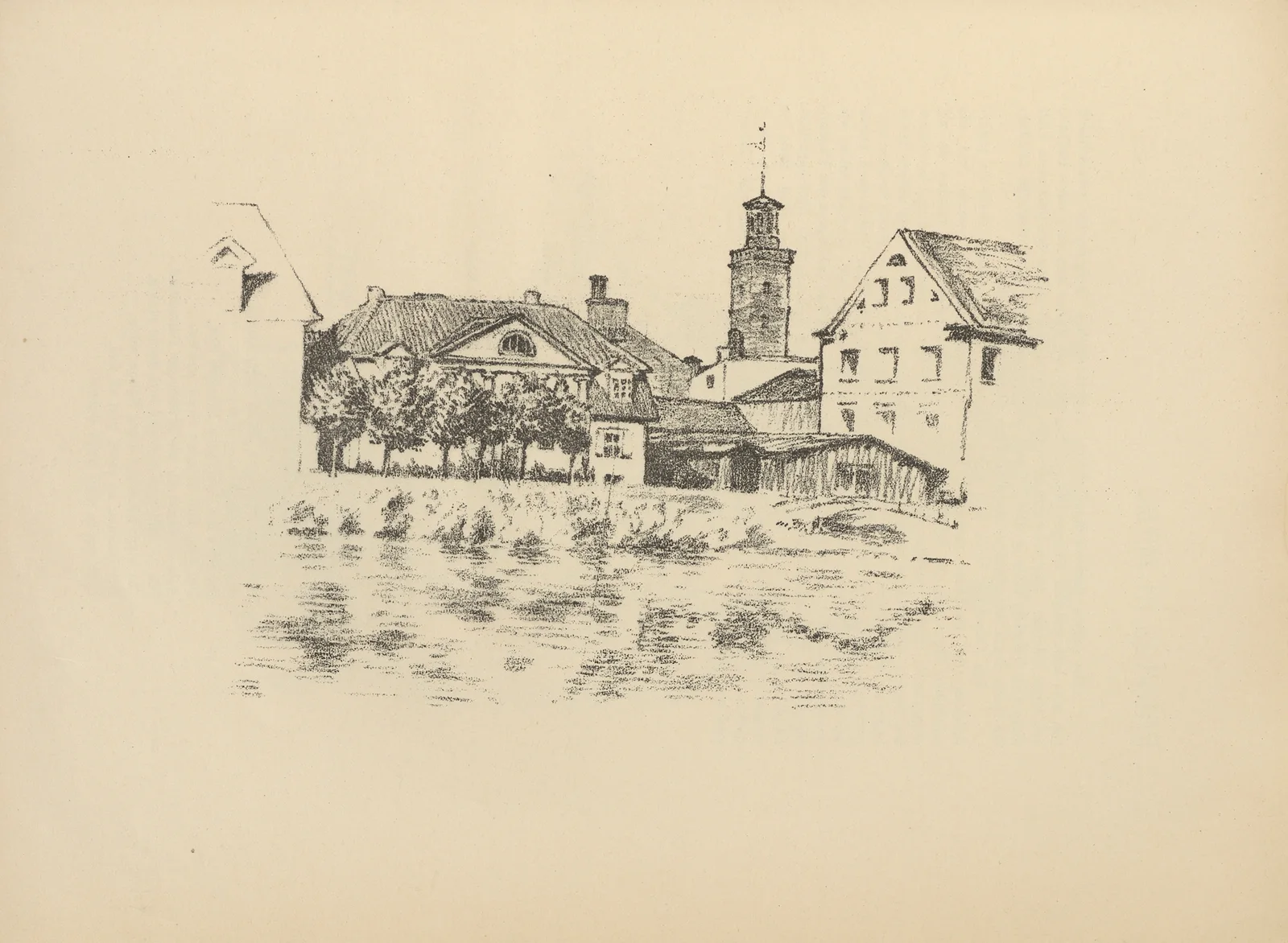 Uferstrasse in Mitau av Hermann Struck