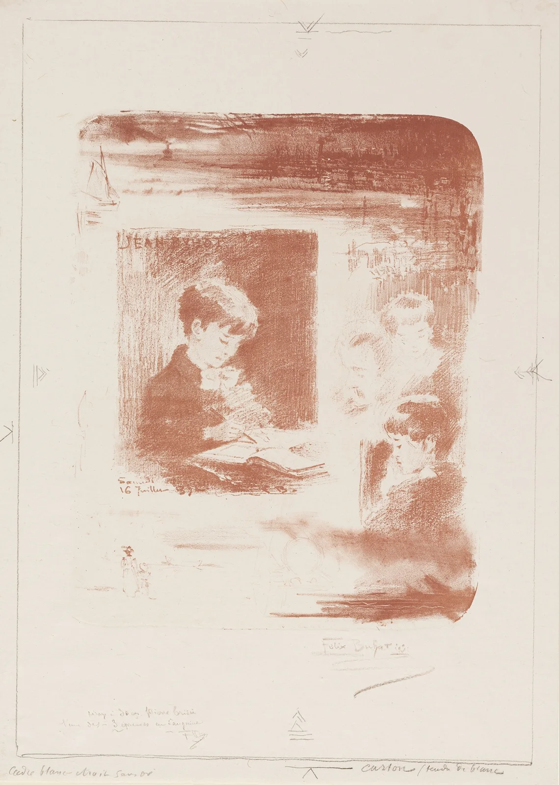 Child Drawing (Jean Buhot) av Félix Hilaire Buhot