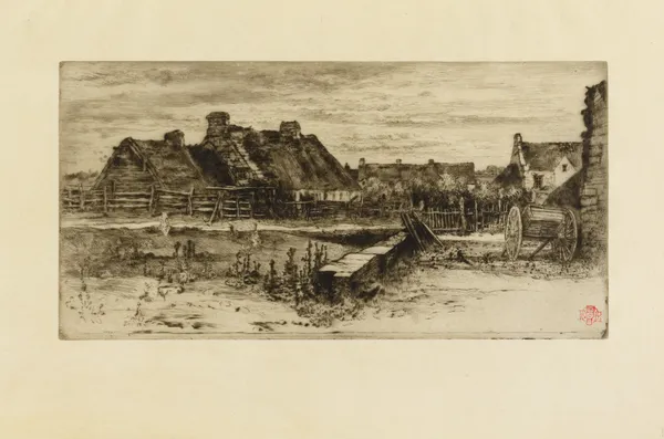 The Large Thatched Cottages av Félix Hilaire Buhot