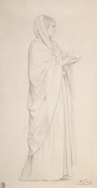 Standing Female Saint av Jean-Hippolyte Flandrin