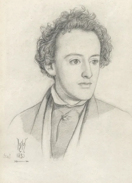Portrait head of Sir John Everett Millais (1829-1896) av William Holman Hunt