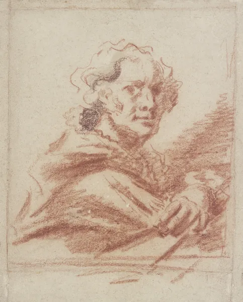 Brustbild eines Mannes im Dreiviertelprofil nach rechts av Jean-Honoré Fragonard