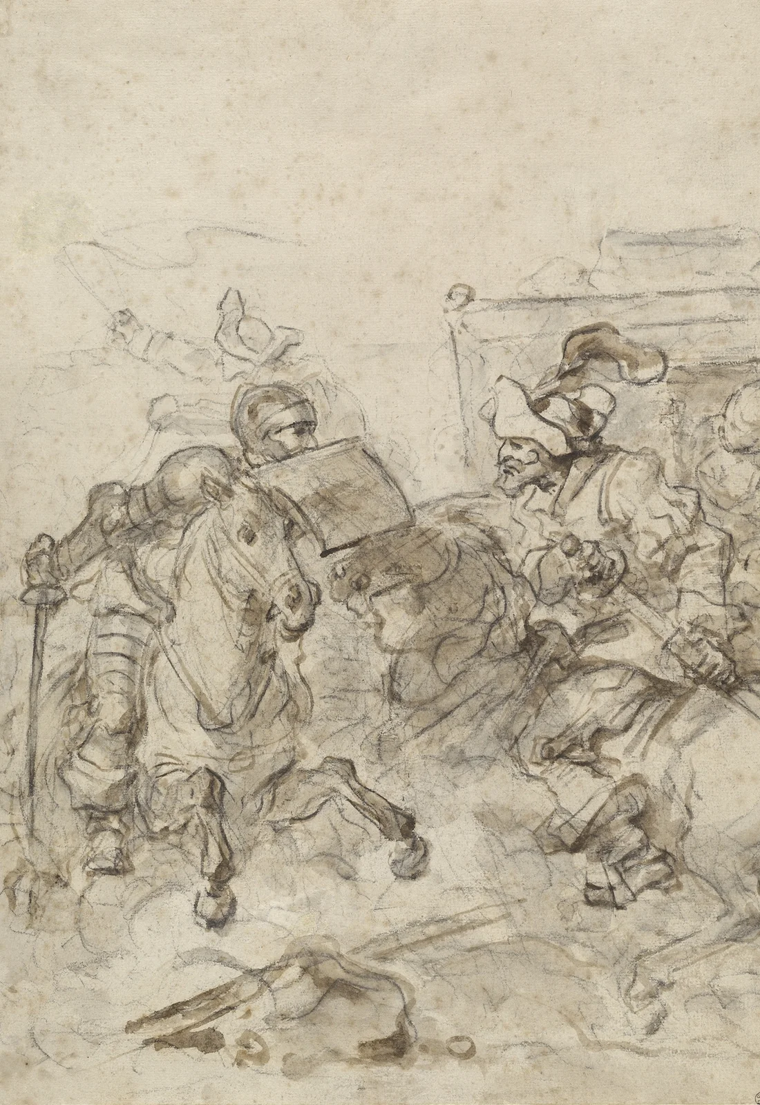 Don Quixote Attacking the Biscayan av Jean-Honoré Fragonard