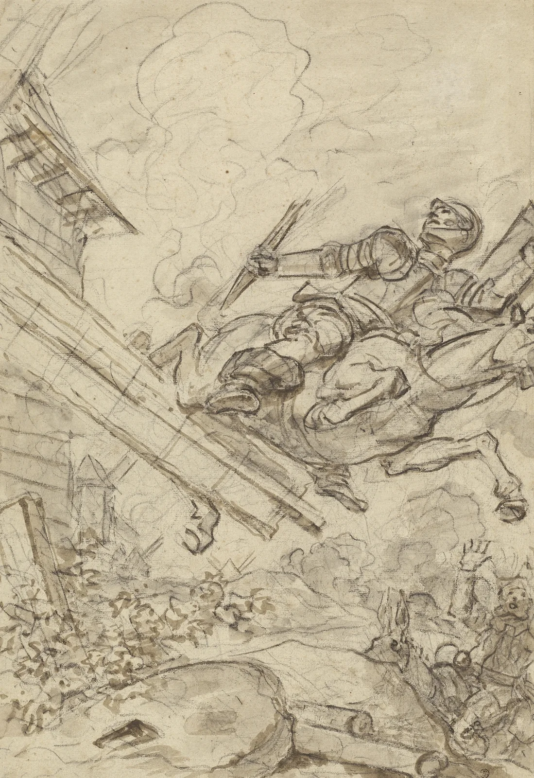 Don Quixote Attacking the Windmill av Jean-Honoré Fragonard