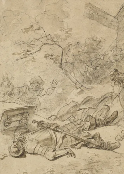 Don Quixote Defeated by the Windmill av Jean-Honoré Fragonard