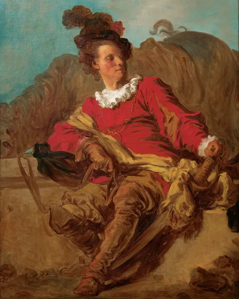 Jean-Claude Richard, Abbot of Saint-Non, Dressed ‘a l’Espagnole’ av Jean-Honoré Fragonard