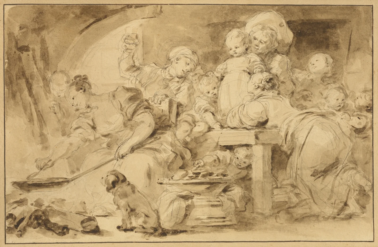 Making Fritters (Les Beignets) av Jean-Honoré Fragonard