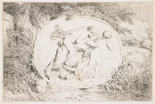 Nymph Astride a Satyr av Jean-Honoré Fragonard
