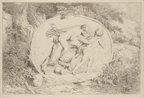 Nymph Astride a Satyr av Jean-Honoré Fragonard