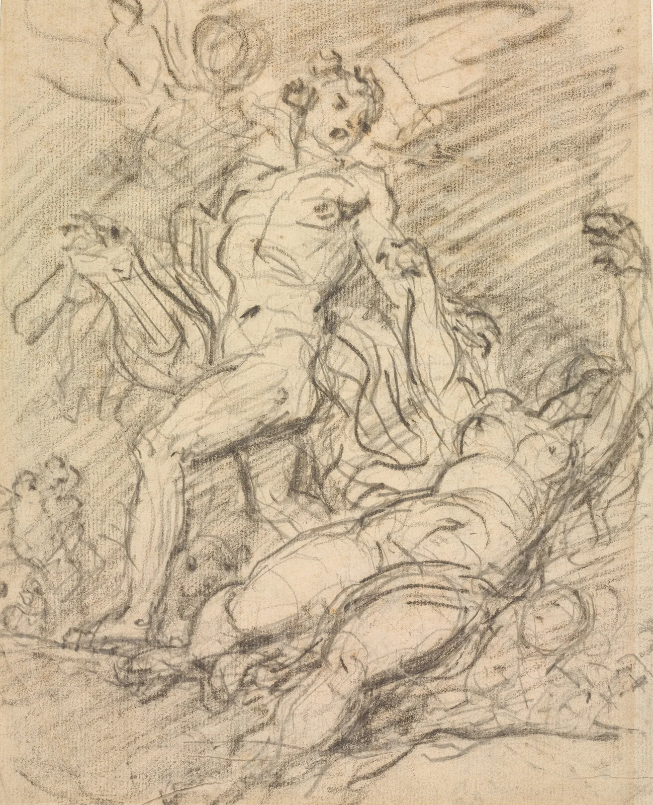 Orpheus and Eurydice (recto) av Jean-Honoré Fragonard