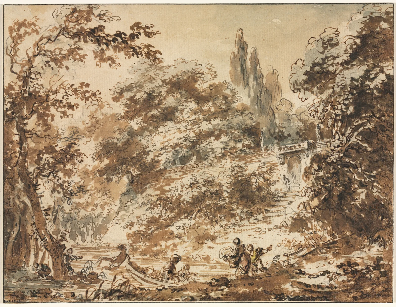 Scene in a Park av Jean-Honoré Fragonard