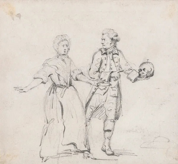 Two Figures with a Skull av George Howland Beaumont