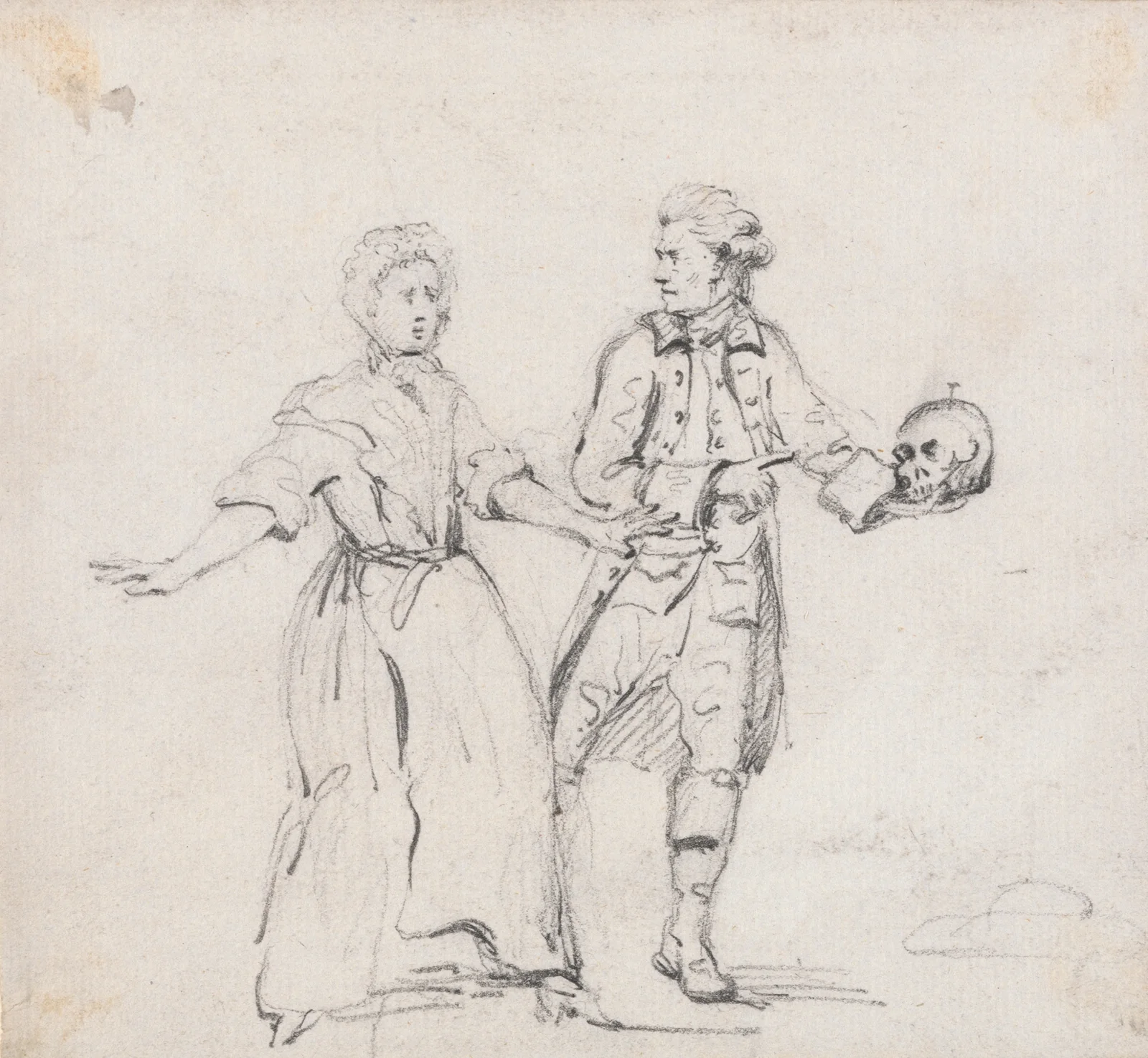 Two Figures with a Skull av George Howland Beaumont