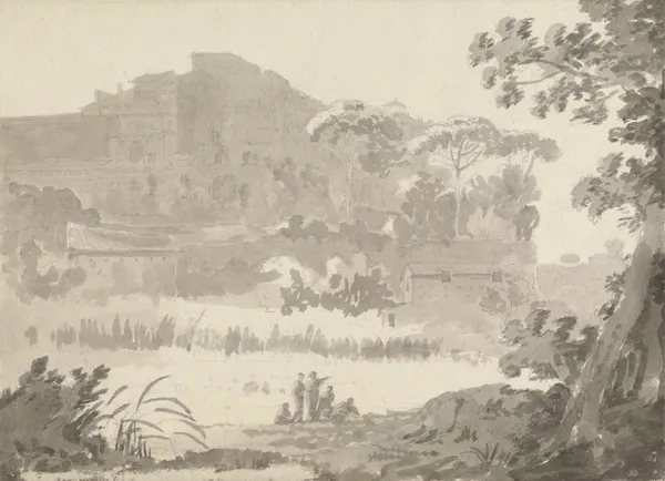 Vatican from the road to Ponte Mola av George Howland Beaumont