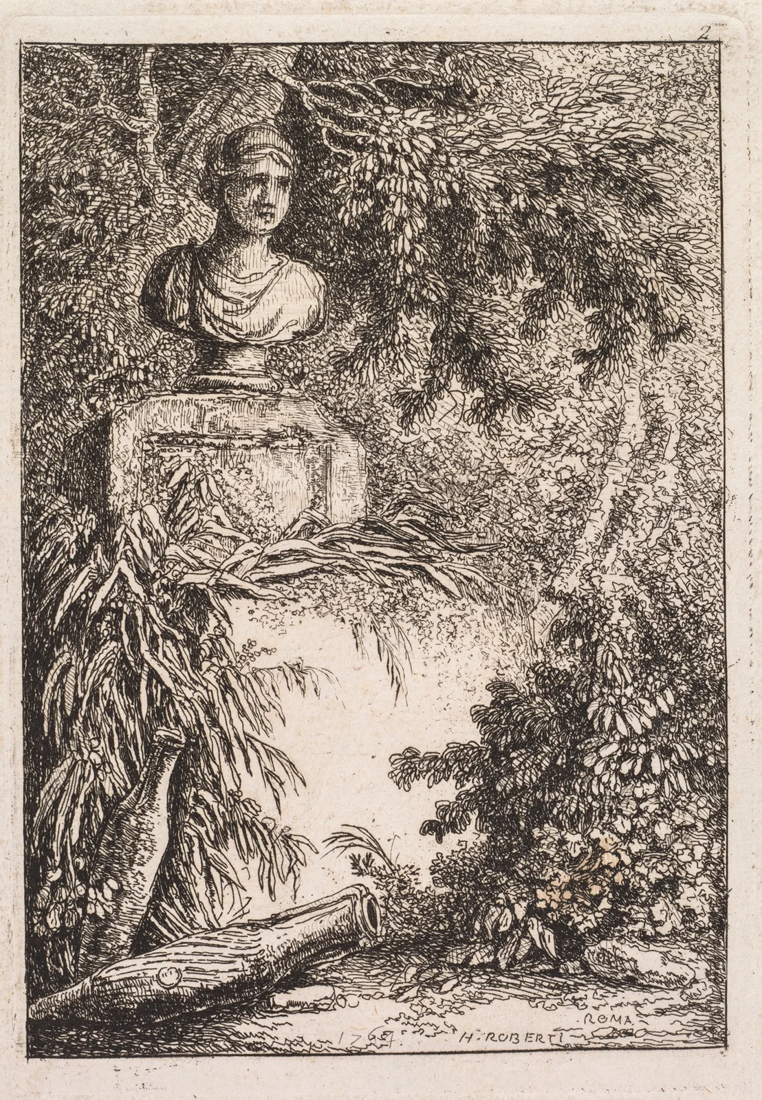 Le Buste av Hubert Robert