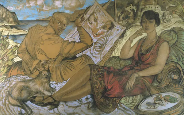 Woman’s duplicity – Self-portrait with a portrait of Maryla Grossmanowa av Stanisław Ignacy Witkiewicz