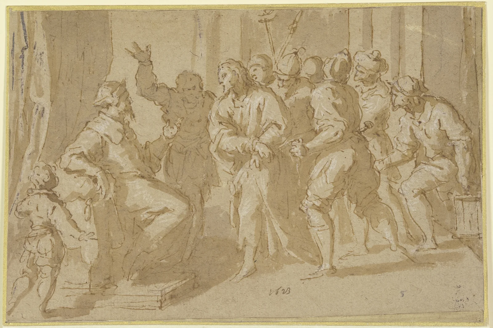 Christ before Caiaphas av Jacopo Palma il Giovane