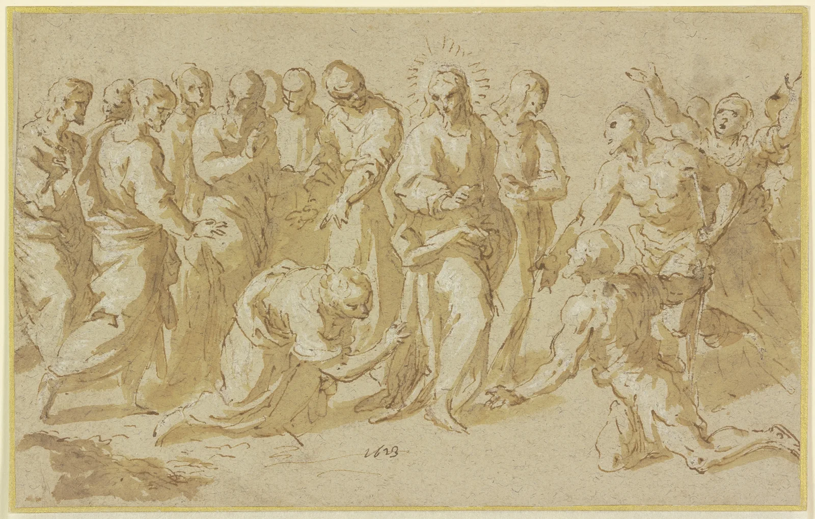 Christus und die Ehebrecherin av Jacopo Palma il Giovane