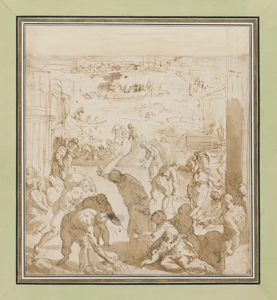 The Venetians Defend Themselves against the Siege of Pippin, 1579 – nr 2 av Jacopo Palma il Giovane