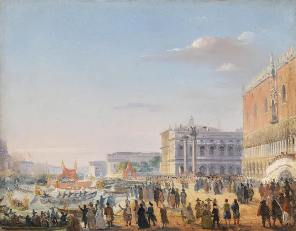 Ankunft Franz Joseph und Elisabeth in Venedig av Ippolito Caffi