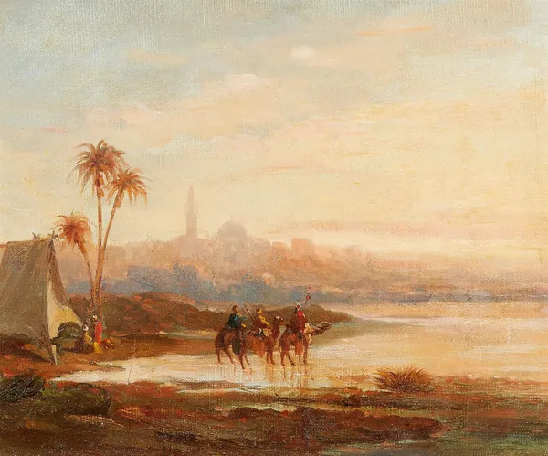 Beduinen vor den Toren Jerusalems av Ippolito Caffi