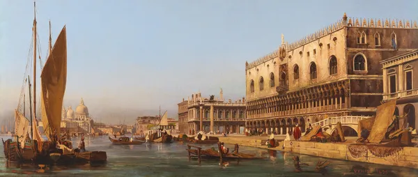 Venice, The Doge’s Palace And The Molo av Ippolito Caffi