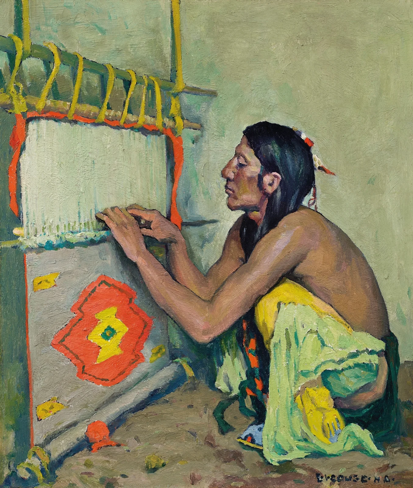 The Weaver av Eanger Irving Couse