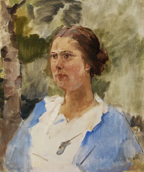 Portrait of a young lady av Isaac Israëls