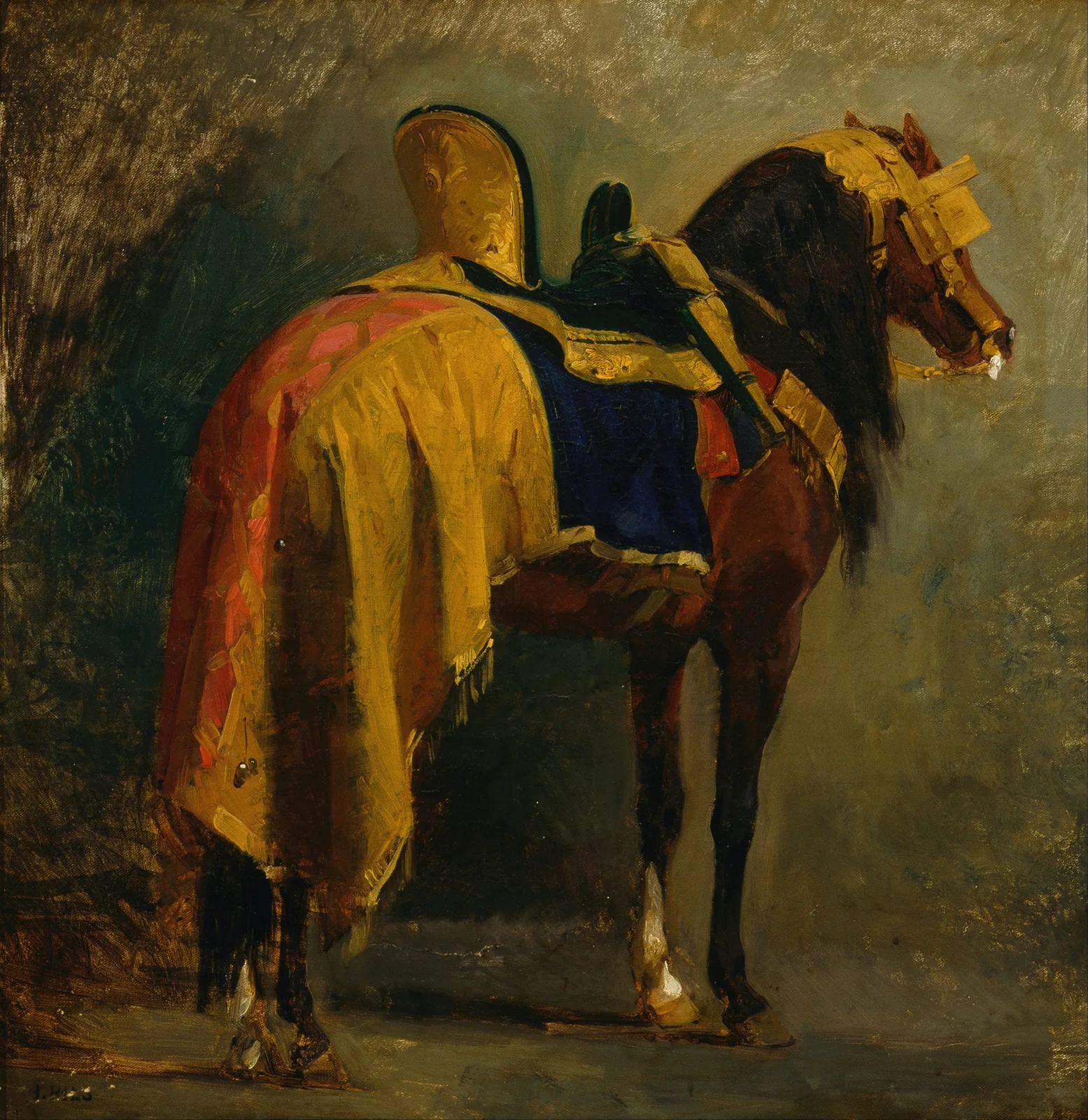 Horse caparisoned av Isidore Pils
