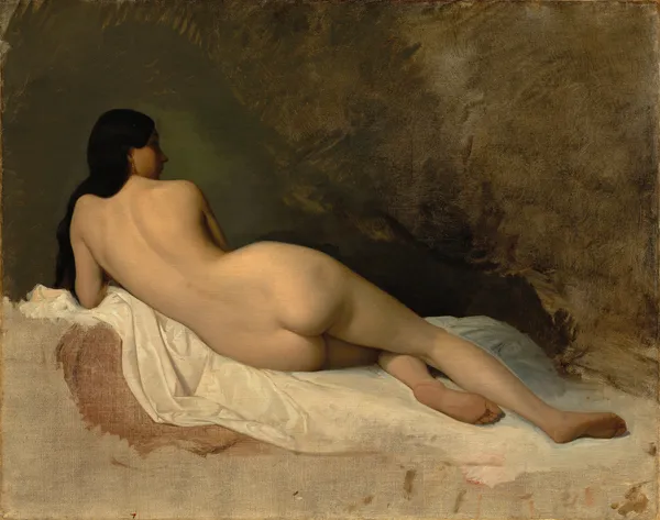 Study of a Reclining Nude av Isidore Pils