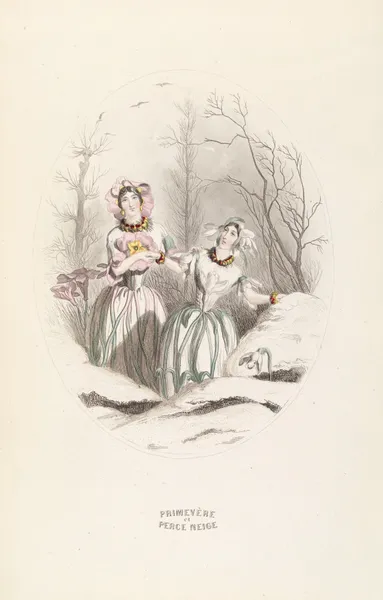 Primevere et Perce Neige av J. J. Grandville