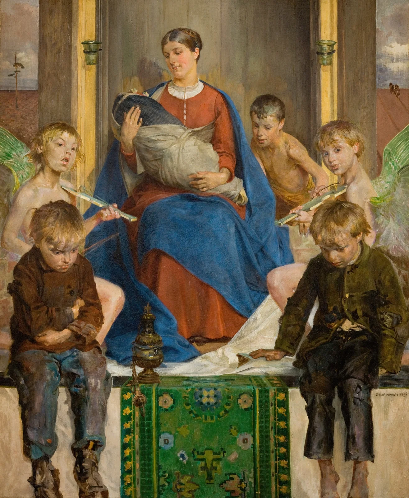 Madonna and Children av Jacek Malczewski