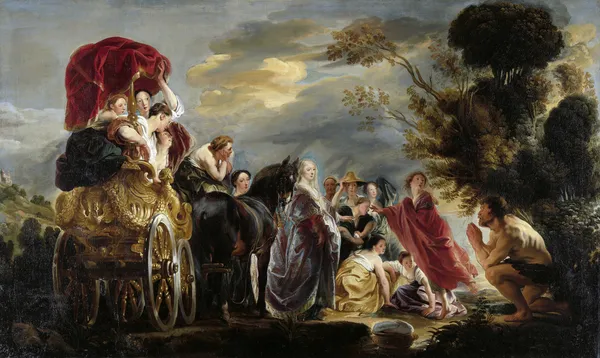 The Meeting of Odysseus and Nausicaa av Jacob Jordaens