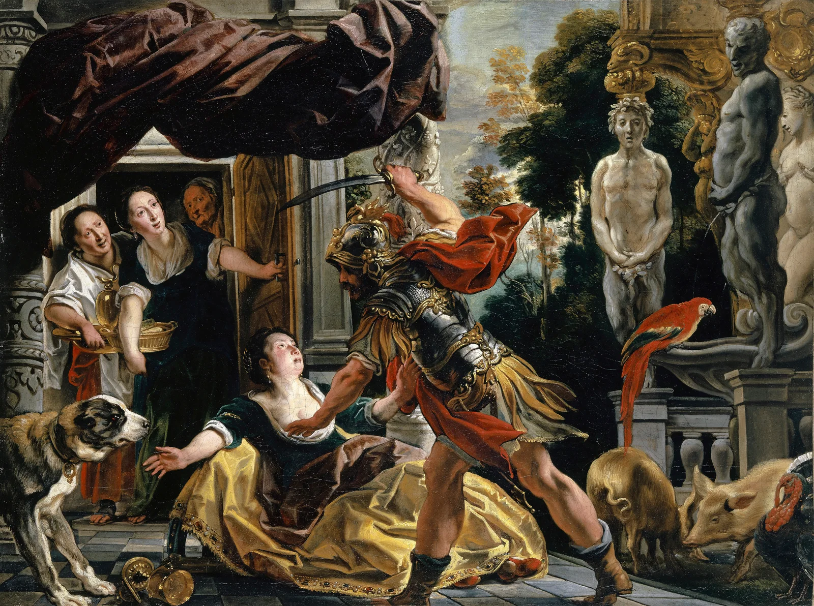 Ulysses Threatening Circe av Jacob Jordaens