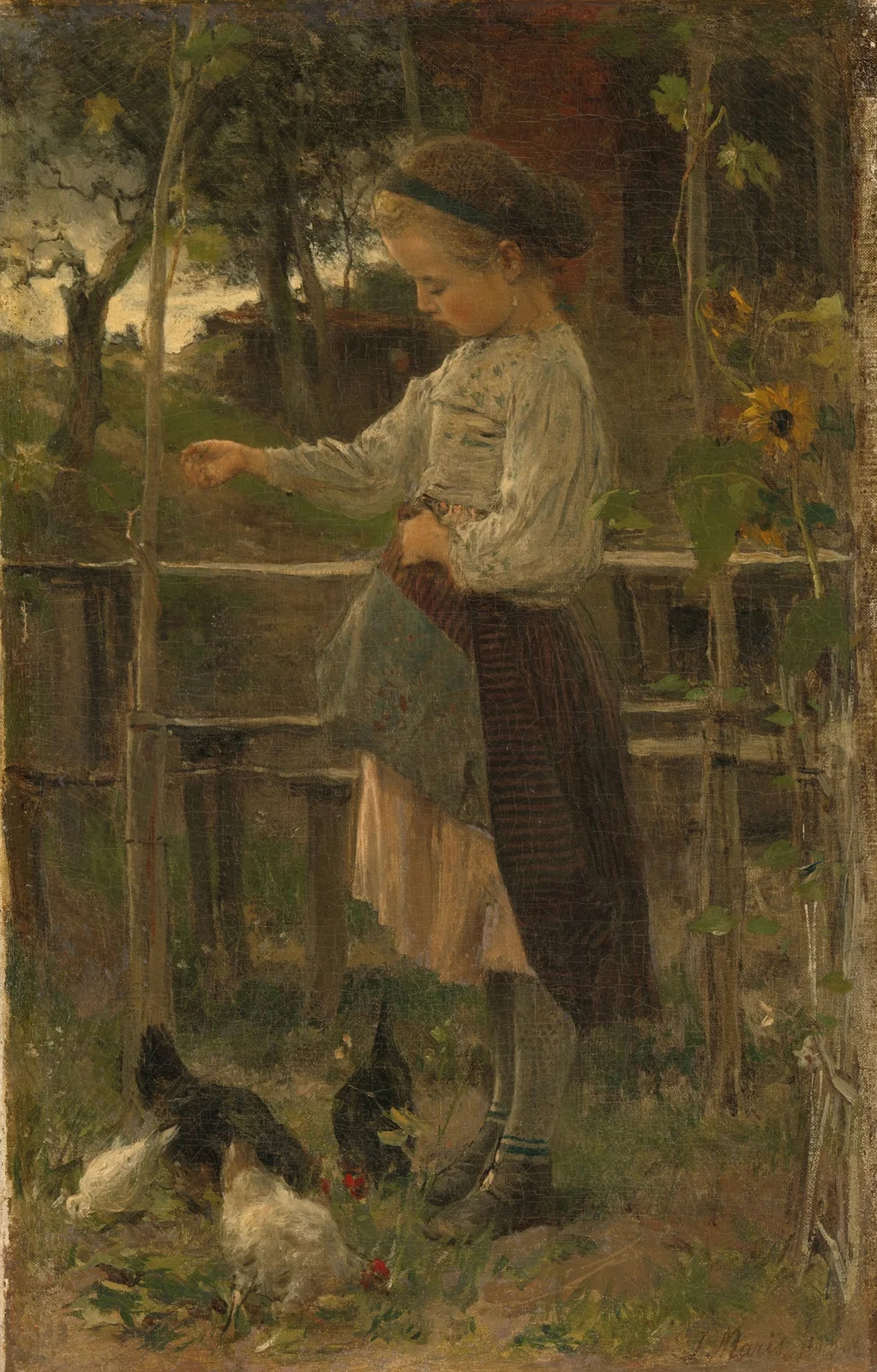 Feeding Chickens av Jacob Maris