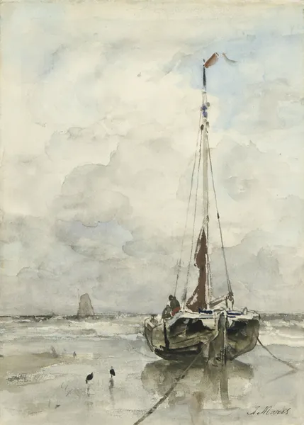Visserspink aan het strand av Jacob Maris