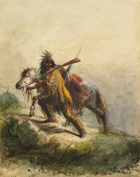 After the Battle; The Scalp Lock av Alfred Jacob Miller