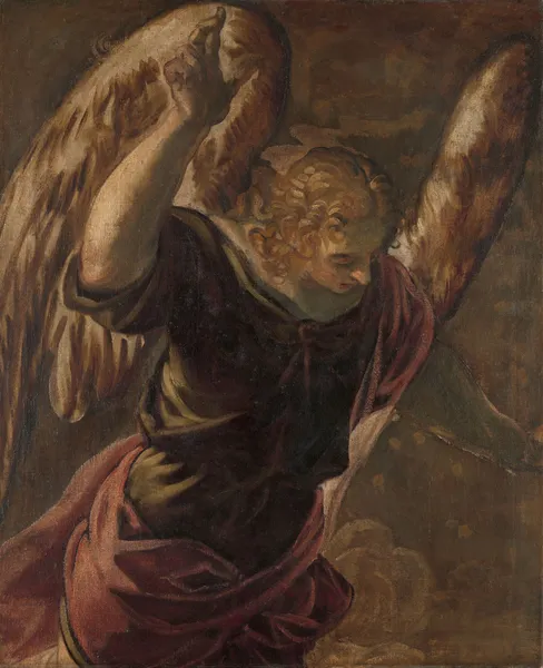 Angel from the Annunciation to the Virgin av Jacopo Tintoretto