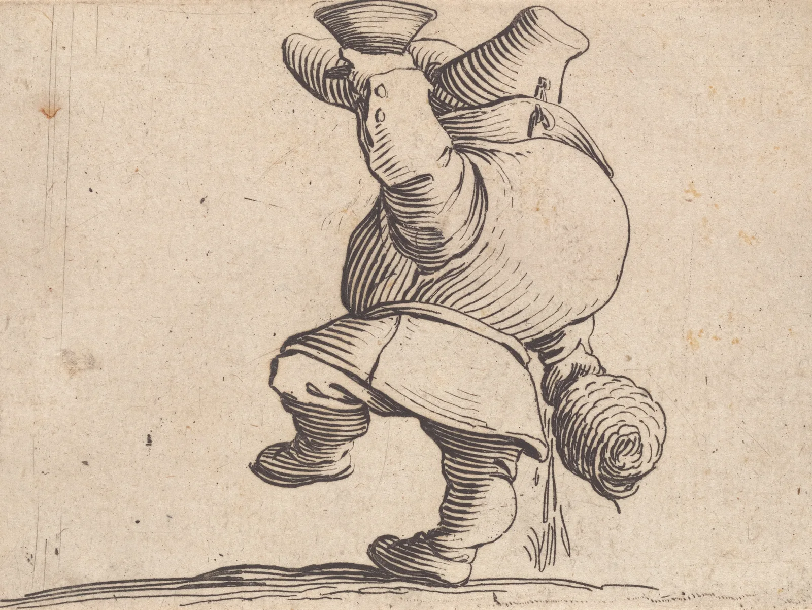Le buveur vu de dos av Jacques Callot