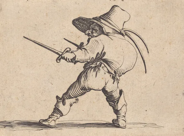 Le duelliste a l’épée et au poignard av Jacques Callot