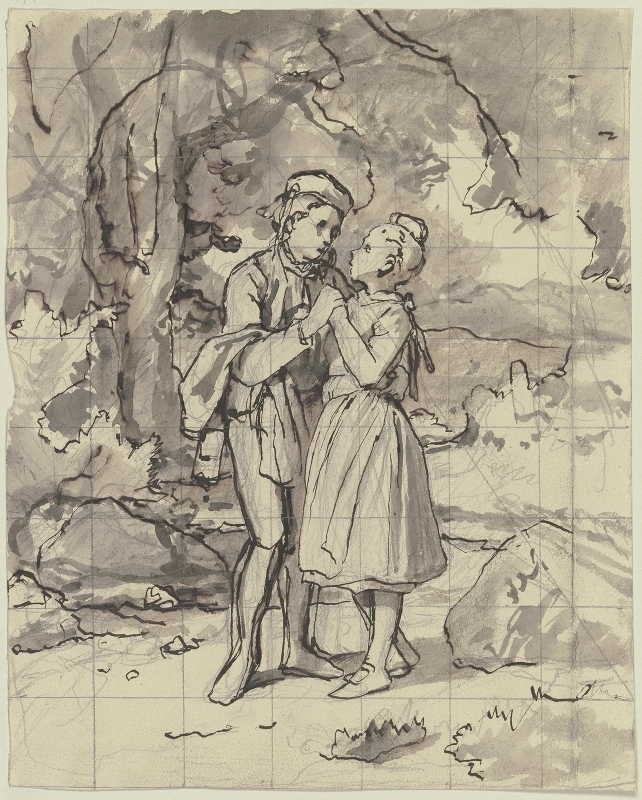 Bauernjunge und Bauernmädchen av Jakob Becker
