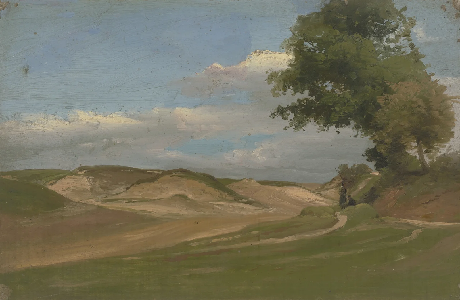 Two farmers by the wayside av Jakob Becker