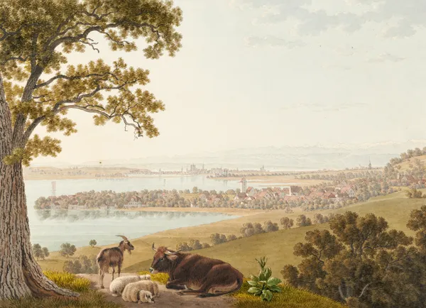 Arenenberg, Ausblick gegen Osten av Johann Jakob Biedermann