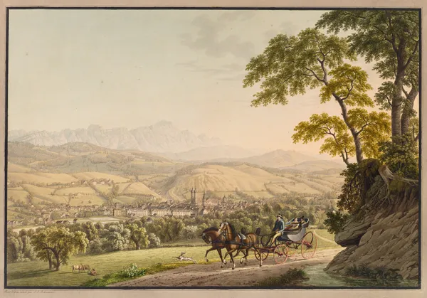 Sankt Gallen, von Norden av Johann Jakob Biedermann